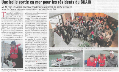 Une belle sortie en mer pour les résidents du CDAIR