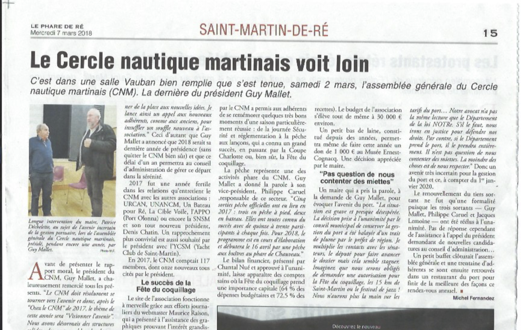 Le Cercle nautique martinais voit loin